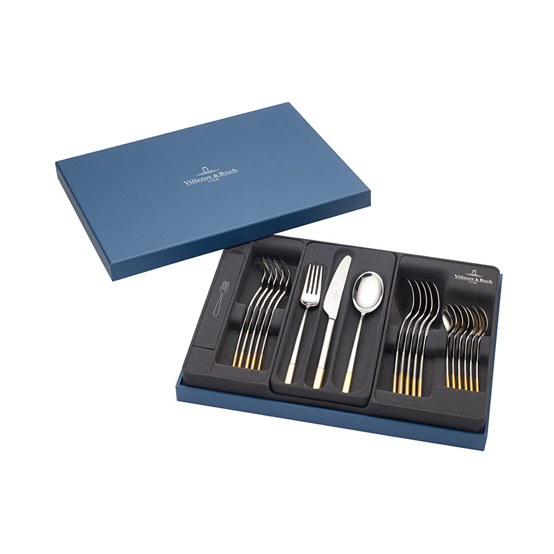 Ella Partially Gold Plated Cutlery, Set Of 30 Pcs